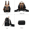 Mochila femenina casual multifunción para mujer, de cuero, de hombro, para la escuela, de viaje