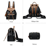 Mochila femenina casual multifunción para mujer, de cuero, de hombro, para la escuela, de viaje