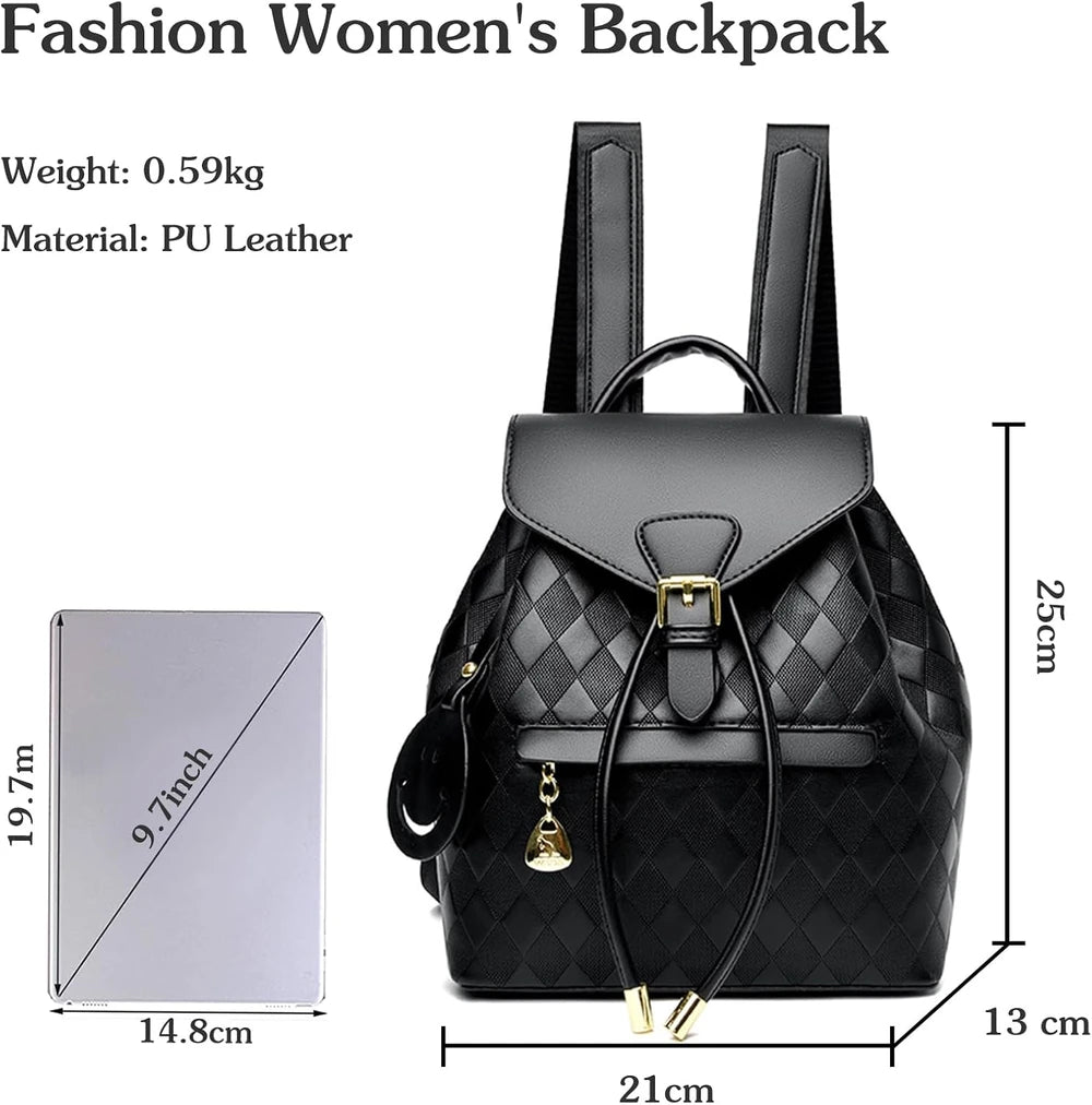 Mochila femenina casual multifunción para mujer, de cuero, de hombro, para la escuela, de viaje