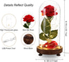Rosa de seda eterna en cúpula de cristal, regalo de flor con luz LED de La Bella y la Bestia