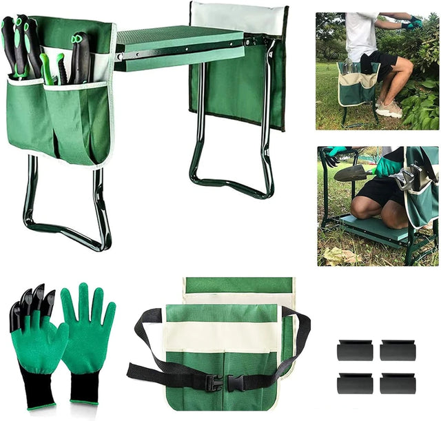 Folding Garden Kneeler & Seat with Tool Pouch