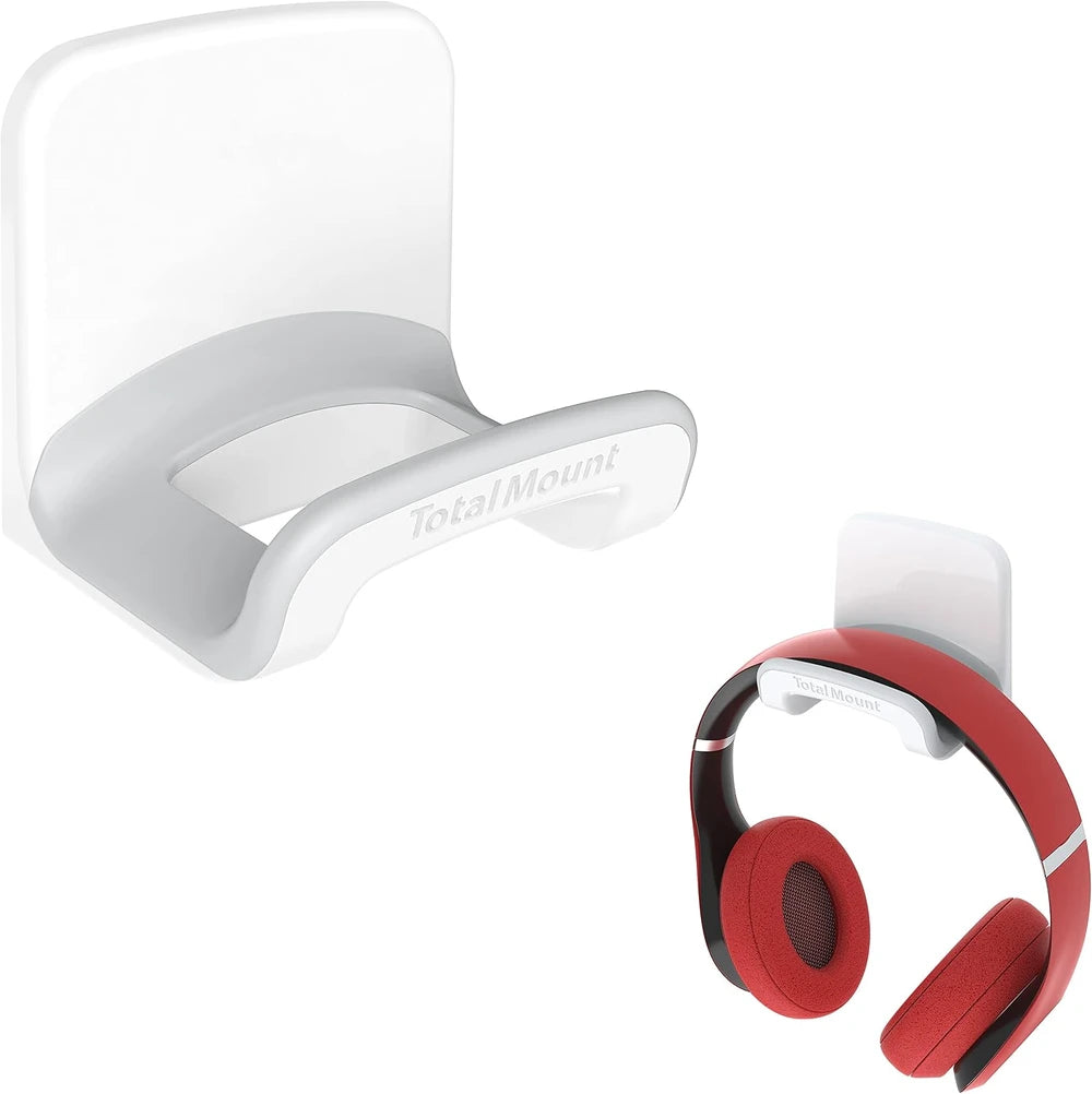 Soporte para auriculares – Incluye tiras adhesivas extraíbles (blanco)