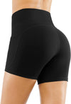Women's High-Waist Yoga Shorts with Pockets
