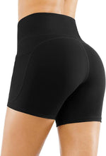 Women's High-Waist Yoga Shorts with Pockets