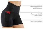 Women's High-Waist Yoga Shorts with Pockets