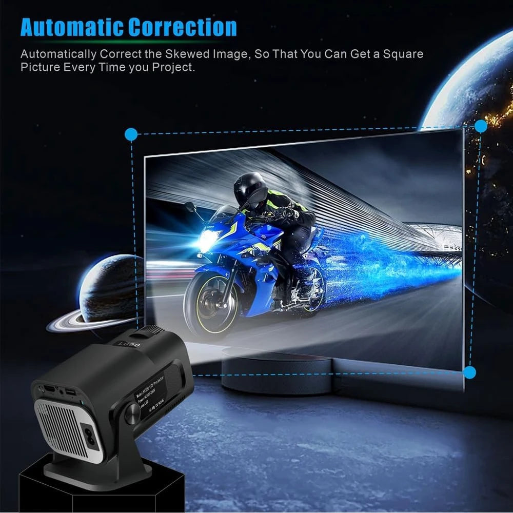 Miniproyector HY320 nativo 720P con Android 11, 4K, 300 ANSI, Wifi6, BT5.0, proyector portátil para cine al aire libre con rotación de 180°