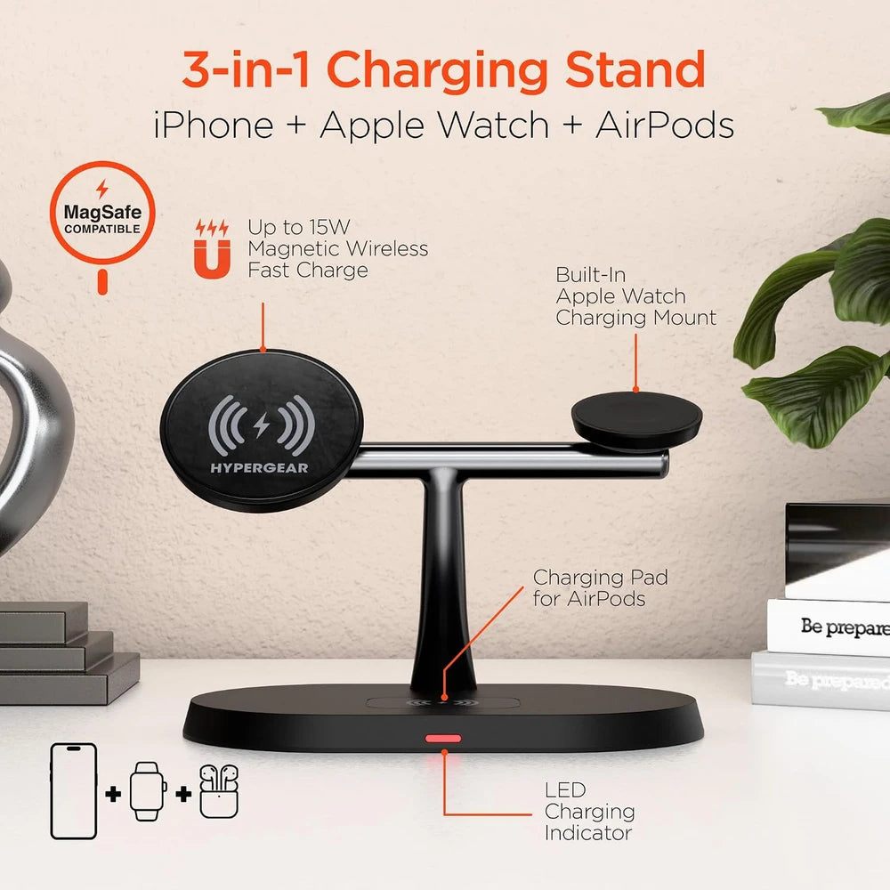 Soporte de carga magnético 3 en 1 Hypergear Maxcharge Pro