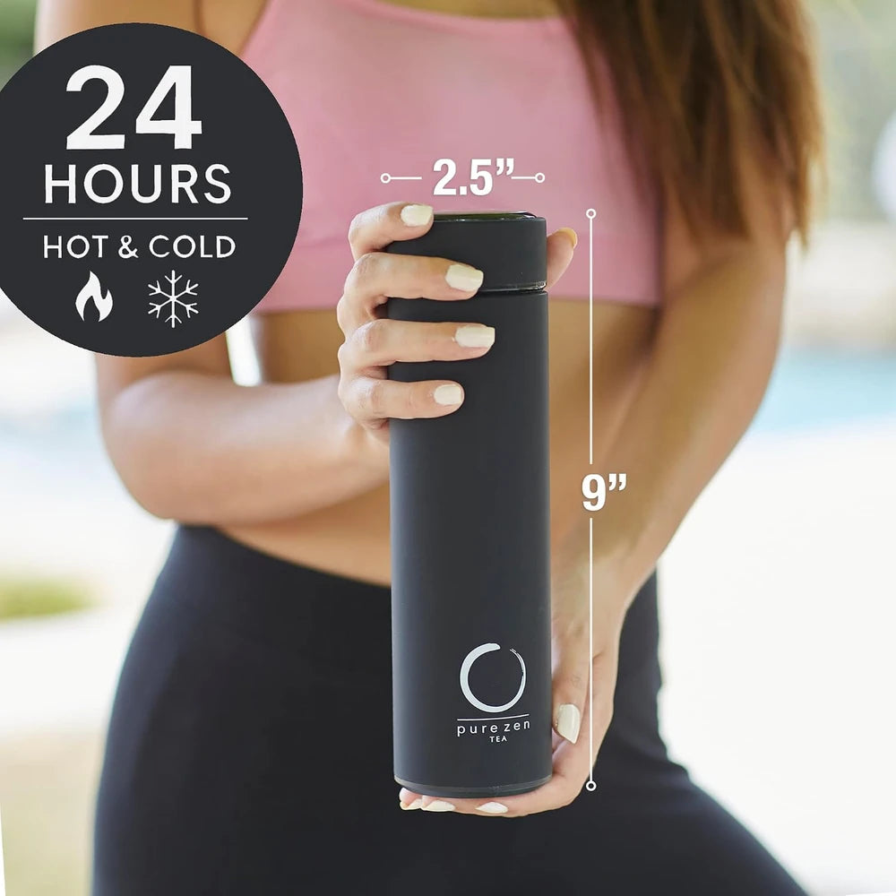 Botella infusora de té con aislamiento, 15 oz, termo para té con infusor