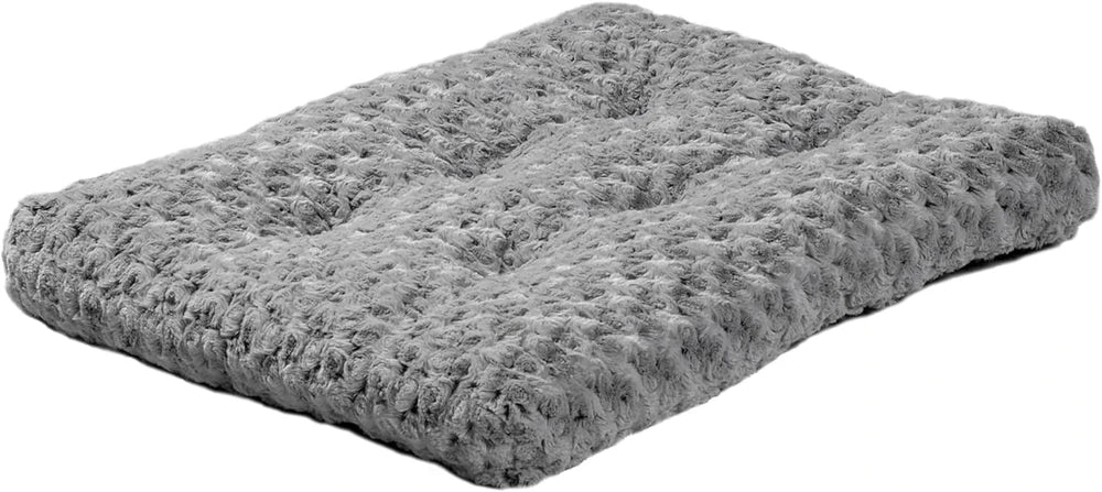 Cama para mascotas Intermediate Quiettime Deluxe, afelpada, con diseño de remolino degradado en gris, lavable a máquina, base antideslizante, tapete suave para jaulas de 36 pulgadas