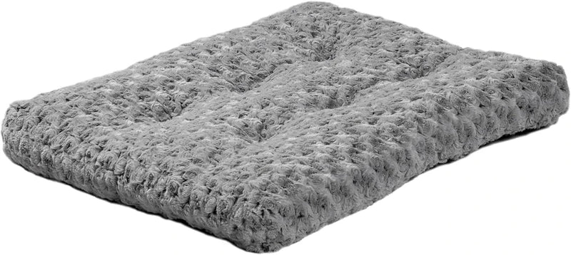 Cama para mascotas Intermediate Quiettime Deluxe, afelpada, con diseño de remolino degradado en gris, lavable a máquina, base antideslizante, tapete suave para jaulas de 36 pulgadas
