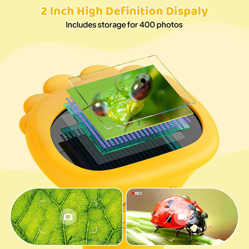 Microscopio para niños - Microscopio portátil Buggy Lens 1000X para niños, miniscopio de fotos y video, microscopio de bolsillo, pantalla digital de 2'' | Ideal para niños y niñas de 3 a 12 años