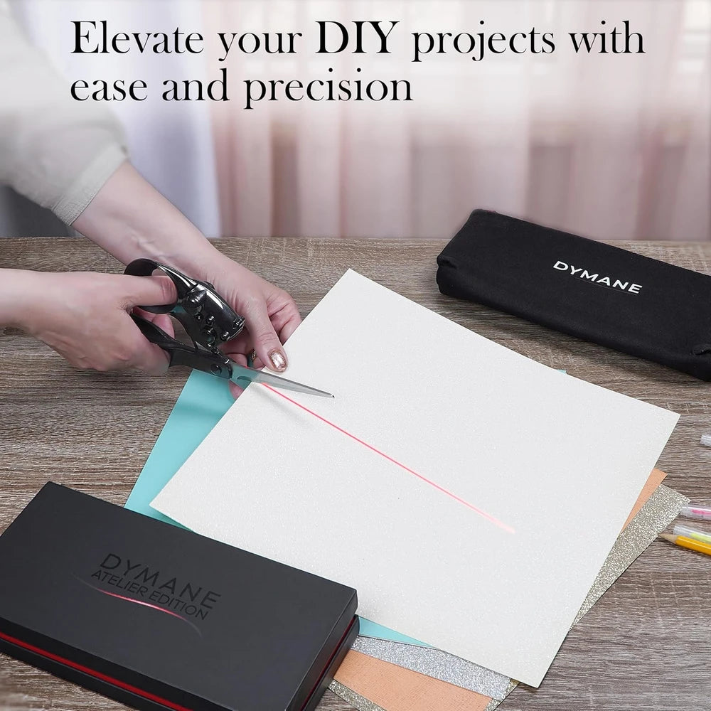 Tijeras con guía láser para cortar tela – PACK – Tijeras láser con guía de corte de precisión, set de costura y manualidades con estuche y caja de regalo premium, edición para regalo
