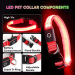 Collar LED ajustable para perro, luz parpadeante intermitente, brillante, seguridad para mascotas, resistente al agua