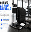 Soporte magnético para botella de agua, bolsa portabotella de agua para gimnasio con bolsillo para teléfono, asa, correa para el hombro, 6 imanes integrados, botella de agua