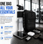 Soporte magnético para botella de agua, bolsa portabotella de agua para gimnasio con bolsillo para teléfono, asa, correa para el hombro, 6 imanes integrados, botella de agua