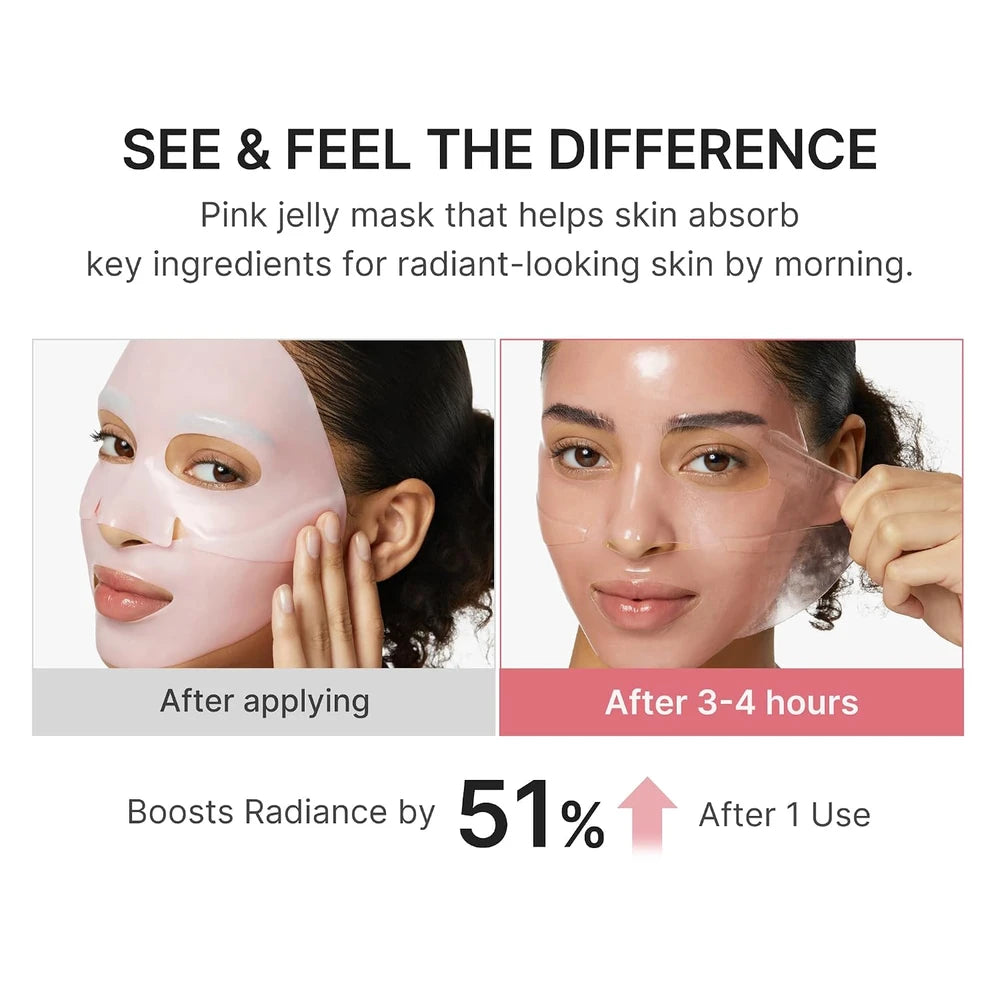 Mascarilla en gel de colágeno rosa con ADN de salmón PDRN de Medicube (paquete de 4)