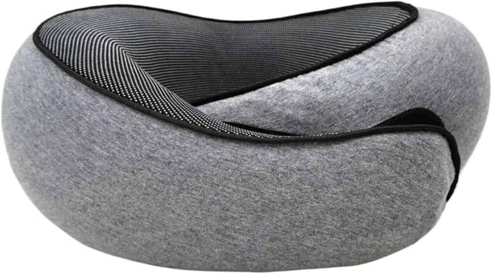 Almohada de viaje de espuma viscoelástica en forma de U, estilo caracol, soporte de cuello portátil, ajustable, suave, para dormir durante la siesta