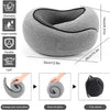 Almohada de viaje de espuma viscoelástica en forma de U, estilo caracol, soporte de cuello portátil, ajustable, suave, para dormir durante la siesta