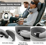 Almohada de viaje de espuma viscoelástica en forma de U, estilo caracol, soporte de cuello portátil, ajustable, suave, para dormir durante la siesta