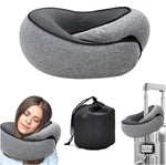 Almohada de viaje de espuma viscoelástica en forma de U, estilo caracol, soporte de cuello portátil, ajustable, suave, para dormir durante la siesta