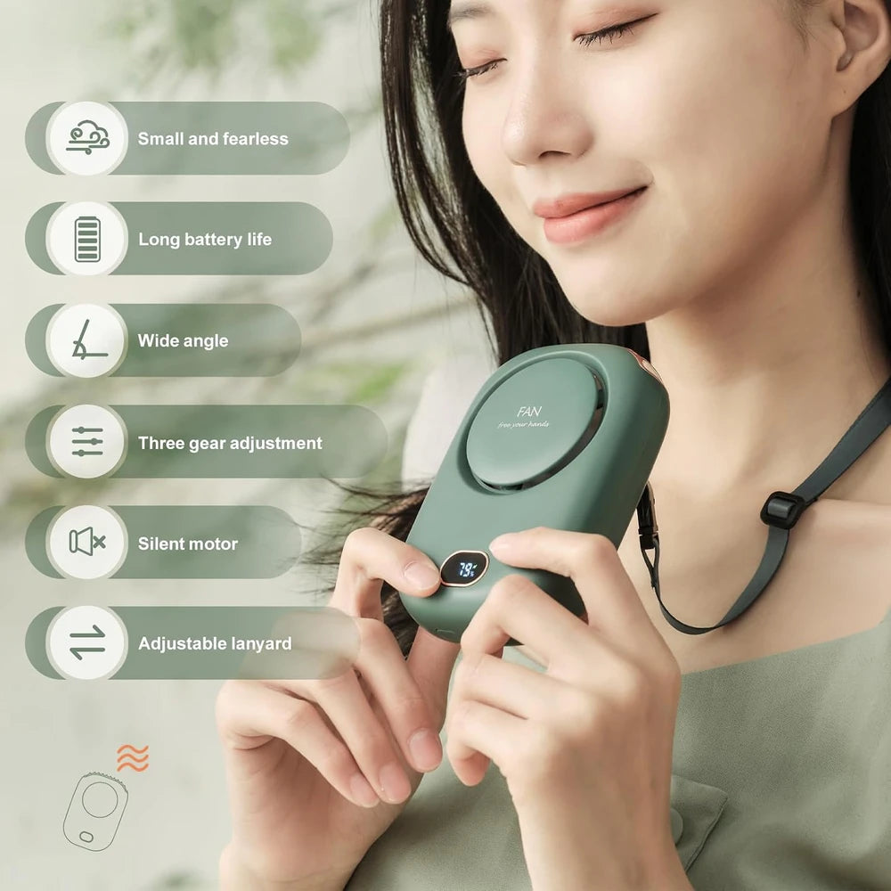 Miniventilador de cuello portátil sin aspas