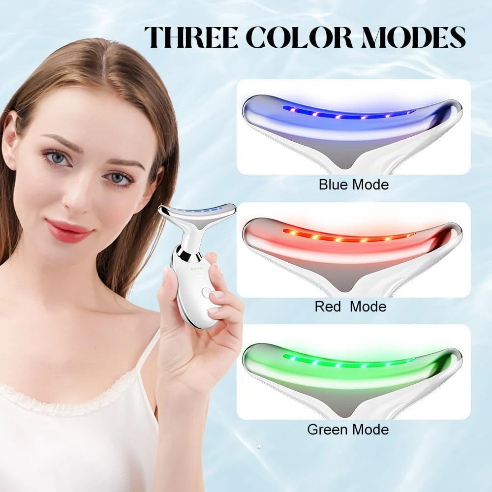 Masajeador Facial de Cuello, Dispositivo para Estirar la Piel, LED Antiarrugas, Doble Mentón EE. UU.