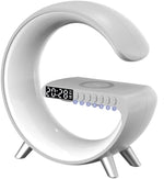Nueva Lámpara LED Inteligente en Forma de G con Altavoz Bluetooth Cargador Inalámbrico Lámpara de Atmósfera Control por Aplicación para Dormitorio y Decoración del Hogar