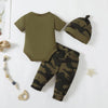 Conjunto de ropa para bebé recién nacido, mameluco con estampado de letras y pantalones para niño