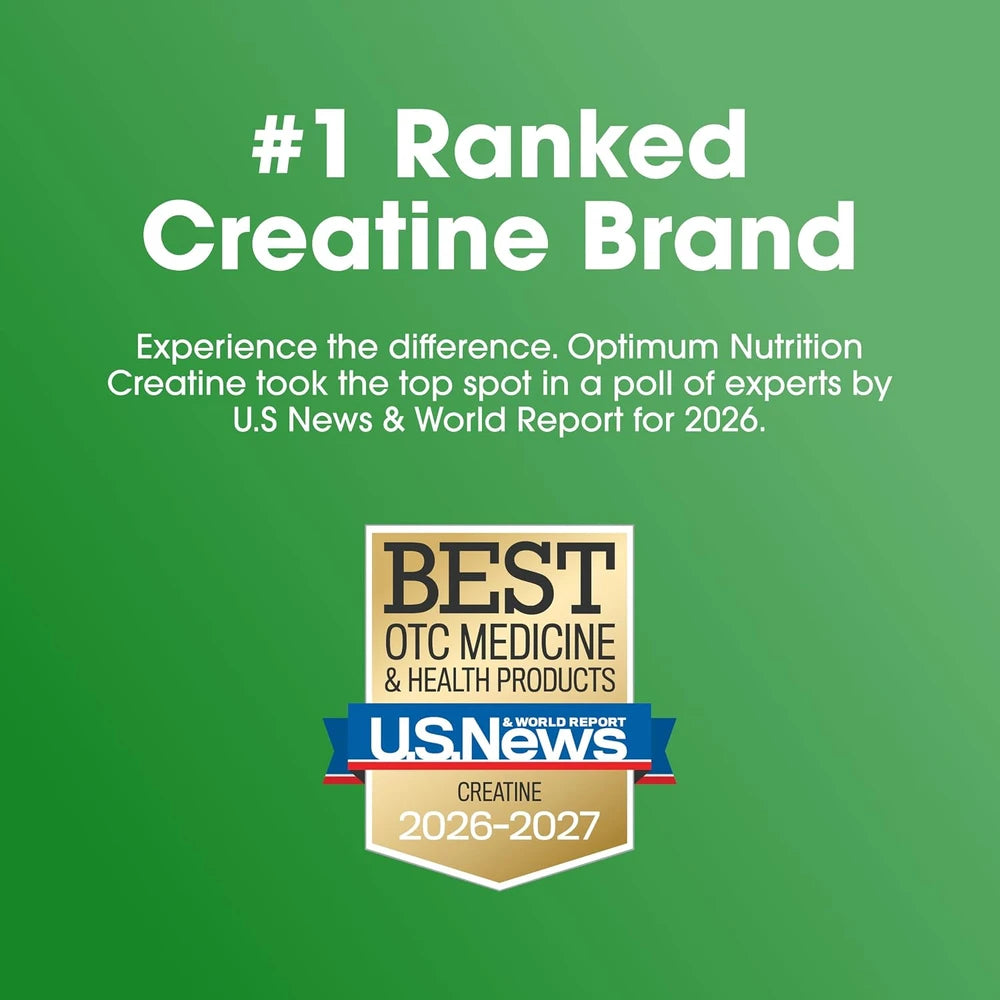 Polvo de creatina monohidratada micronizada de Optimum Nutrition, sin sabor, 60 servicios, 300 gramos