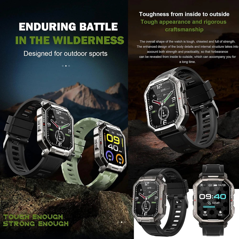 Reloj inteligente original para hombre, linterna, llamadas Bluetooth, reloj de fitness, IP68, resistente al agua, para Android, iOS, reloj inteligente deportivo 2025, nuevo