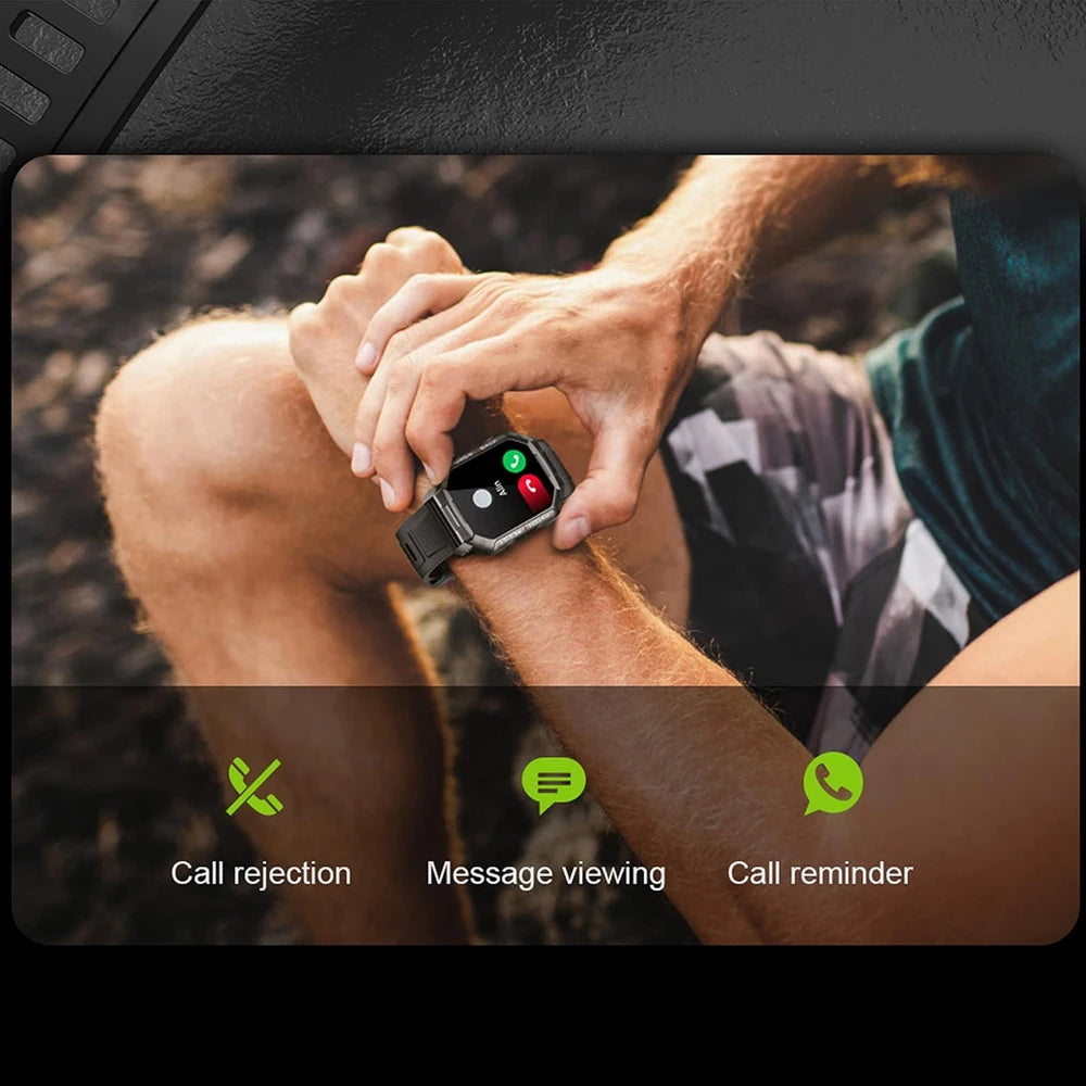 Reloj inteligente original para hombre, linterna, llamadas Bluetooth, reloj de fitness, IP68, resistente al agua, para Android, iOS, reloj inteligente deportivo 2025, nuevo