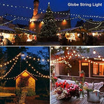 Luces de Cadena para Exteriores, Luces de Patio de 97 PIES con 49 Bombillas LED G40 Inastillables (1 de Repuesto), Cadena de Luces Impermeables para Patio Trasero, Porche, Bistró, Fiesta, Camping, Reuniones en el Jardín