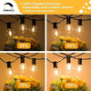 Luces de Cadena para Exteriores, Luces de Patio de 97 PIES con 49 Bombillas LED G40 Inastillables (1 de Repuesto), Cadena de Luces Impermeables para Patio Trasero, Porche, Bistró, Fiesta, Camping, Reuniones en el Jardín