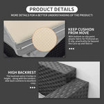 Conjunto de muebles de patio de 7 piezas, juego de sofás seccionales para exteriores con mesa de almacenamiento y cojines gris claro
