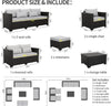 Conjunto de muebles de patio de 7 piezas, juego de sofás seccionales para exteriores con mesa de almacenamiento y cojines gris claro