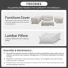 Conjunto de muebles de patio de 7 piezas, juego de sofás seccionales para exteriores con mesa de almacenamiento y cojines gris claro