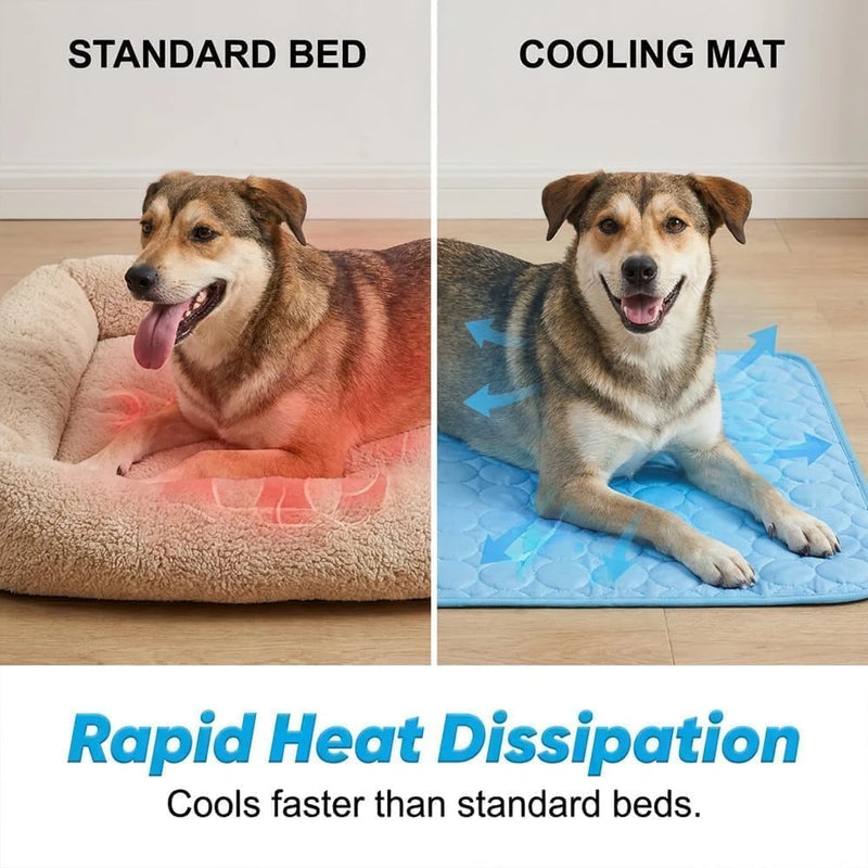 Colchoneta Nido Frío de Seda Helada para Perros y Gatos, para Refrigeración en Verano