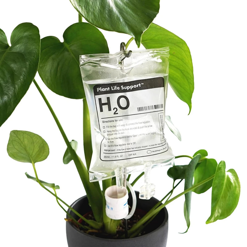 Sistema de autorriego para plantas, bolsa de riego por goteo con flujo ajustable de 350 ml, sistema de riego por goteo automático de PVC para plantas de interior en maceta