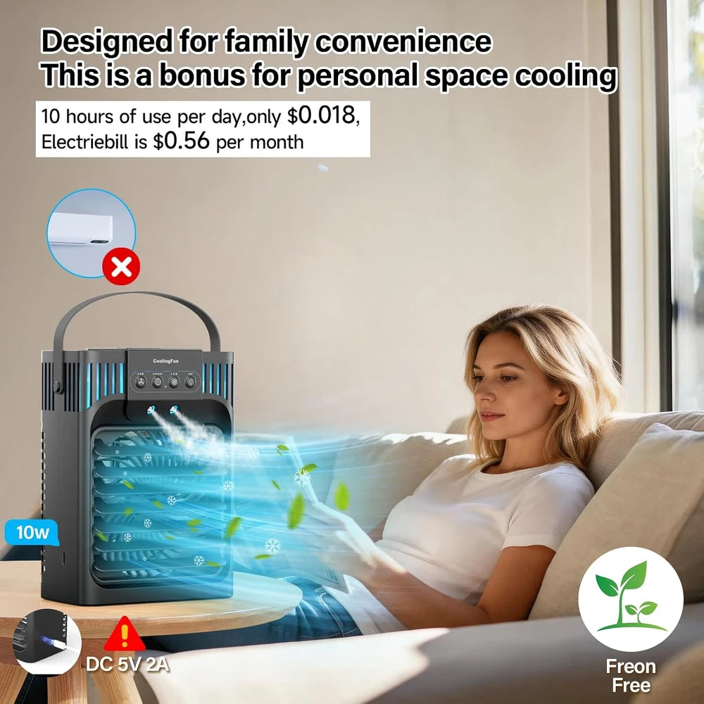 Ventilador de Aire Acondicionado Portátil,