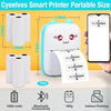 Mini impresora térmica portátil, impresora de fotos de bolsillo inalámbrica Bluetooth con 6 rollos