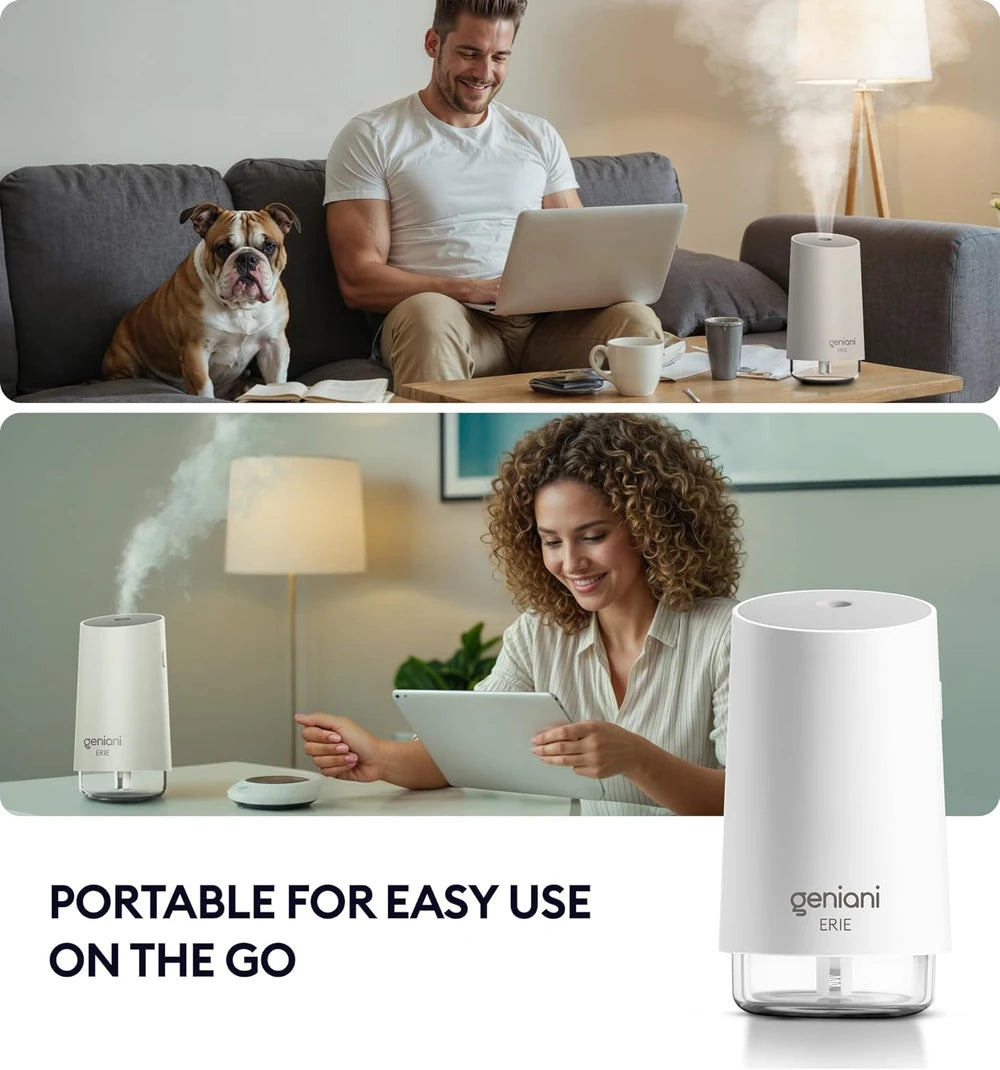 Humidificadores portátiles de niebla fría para dormitorio y oficina - Humidificador ultrasónico para el hogar, bebé, habitación pequeña con apagado automático, tanque de agua de 250 ml fácil de limpiar