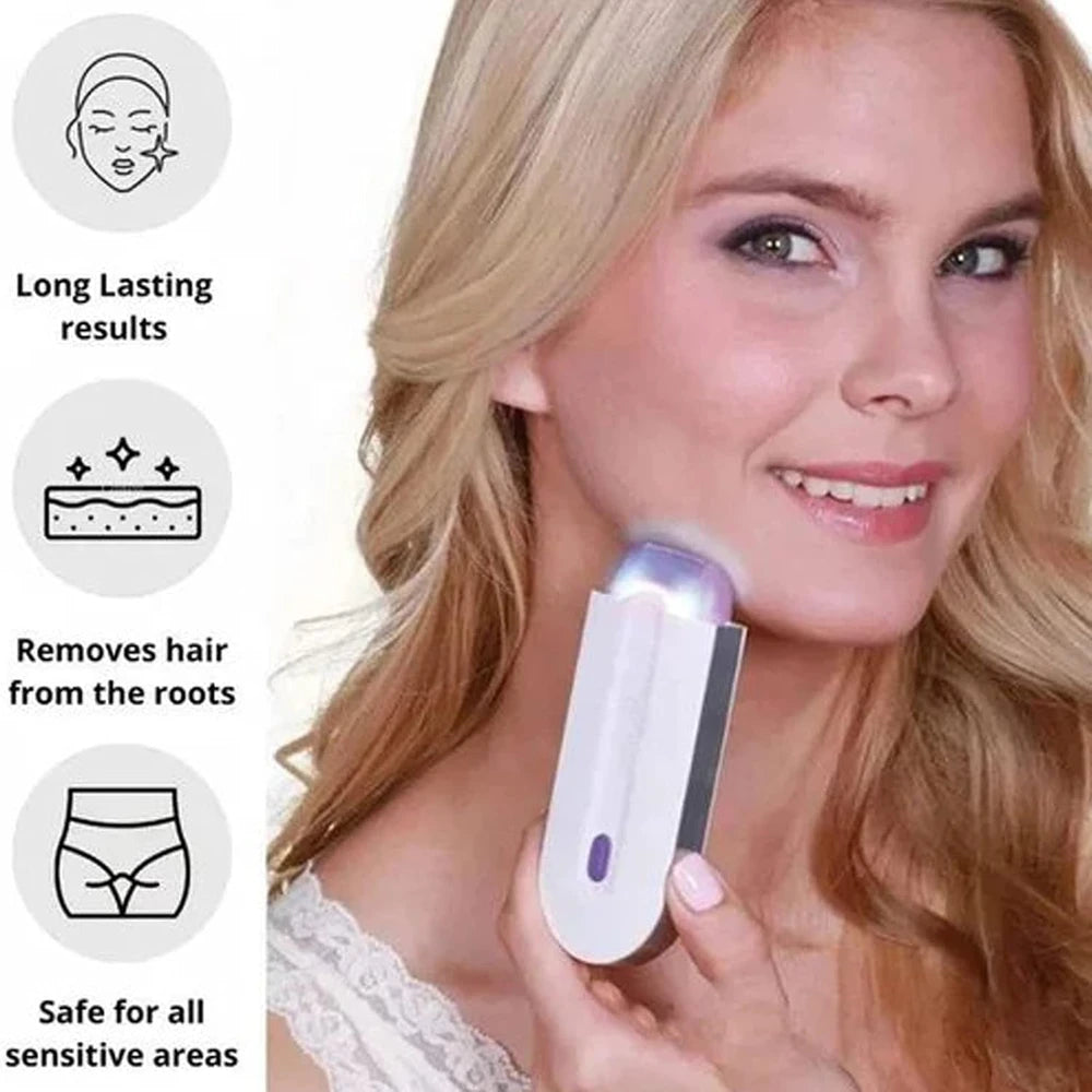 Kit de depilación profesional sin dolor, mini depiladora recargable por USB, afeitadora para cuerpo, rostro, piernas, zona del bikini y manos para mujer