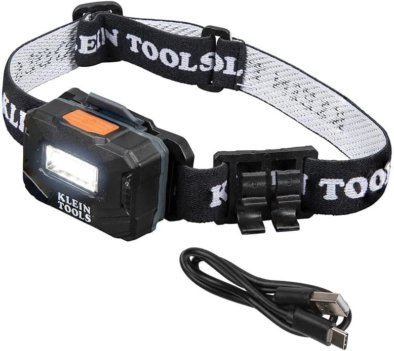 Linterna frontal LED recargable de matriz de luz con correa de tela ajustable, 260 lúmenes, 2 modos