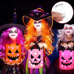 Cubo de Halloween reutilizable con luces LED y tiras luminosas