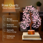 Árbol de cristales de cuarzo rosa | Árbol de chakra rosa | Cristales curativos | Decoración para sala de meditación | Decoración espiritual | Regalos de cumpleaños para hermana | Regalos de sanación espiritual | 10 pulgadas