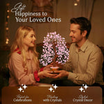Árbol de cristales de cuarzo rosa | Árbol de chakra rosa | Cristales curativos | Decoración para sala de meditación | Decoración espiritual | Regalos de cumpleaños para hermana | Regalos de sanación espiritual | 10 pulgadas