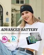 Diadema deportiva con auriculares Bluetooth inalámbricos para dormir, auriculares ligeros de larga duración con sonido estéreo de alta fidelidad, ergonómicos para ASMR, regalo tecnológico genial para hombres y mujeres, negro