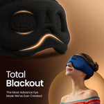 Antifaz con auriculares Bluetooth para dormir, máscara de ojos 3D con auriculares inalámbricos para música, cubierta de algodón para dormir de lado, siestas, insomnio, viajes en avión, meditación, regalo unisex