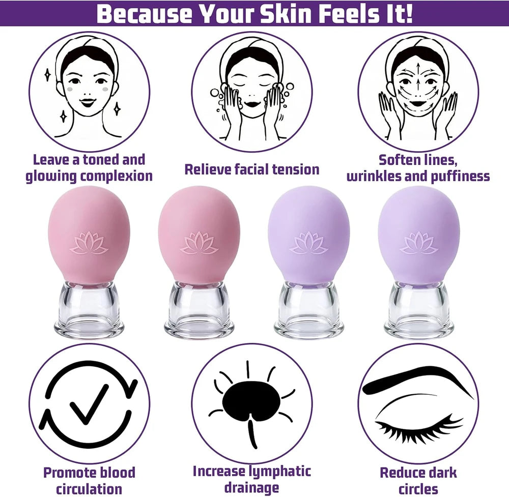 Ventosa de vacío para adelgazamiento facial, masajeador anticelulitis para belleza facial y de ojos, acupuntura china