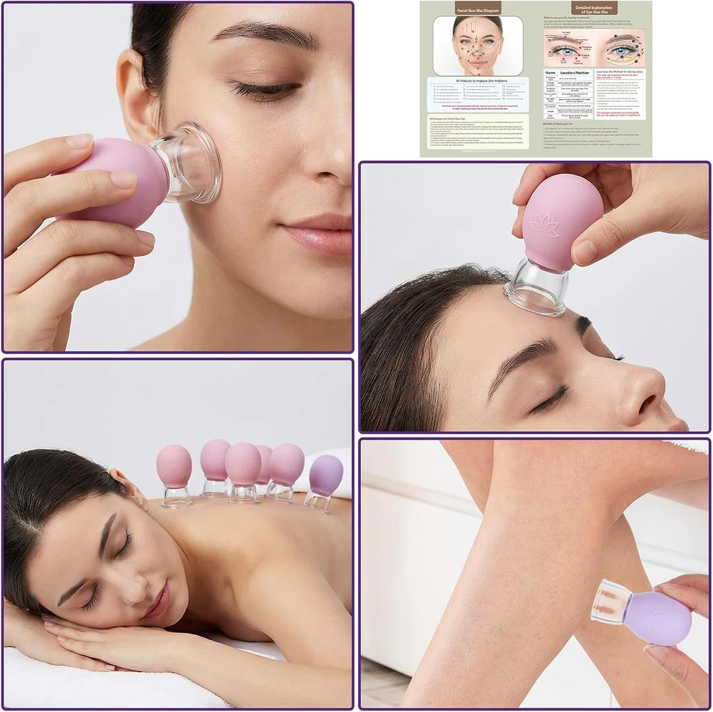 Ventosa de vacío para adelgazamiento facial, masajeador anticelulitis para belleza facial y de ojos, acupuntura china